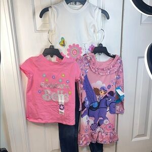 NWT 4 PC LOT jeans pajamas tanks girls SZ 3T outfits